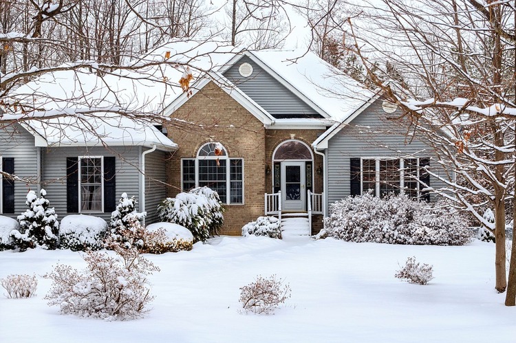 House covered in snow